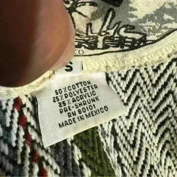 Vintage Original Senor Lopez Mens Pullover Mexico Hoodie Rug Poncho Size S - Picture 2 of 9